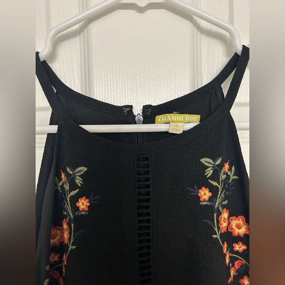 Gianni Bini Floral Embroidered Halter Midi Dress - Picture 5 of 7